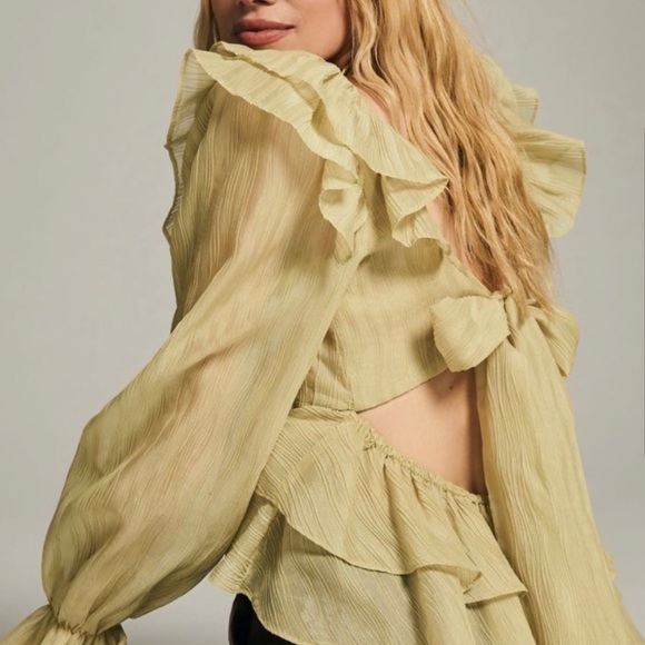 *SOLD* NWT Anthropologie En Elly V-Neck Ruffle Blouse - Picture 2 of 13